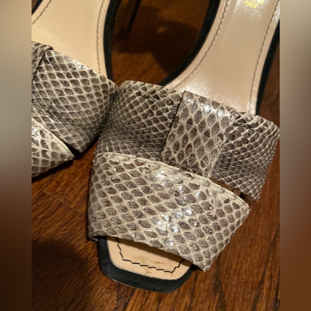 Jerome C. Rousseau Suede/Python Slingback Heels - image 8